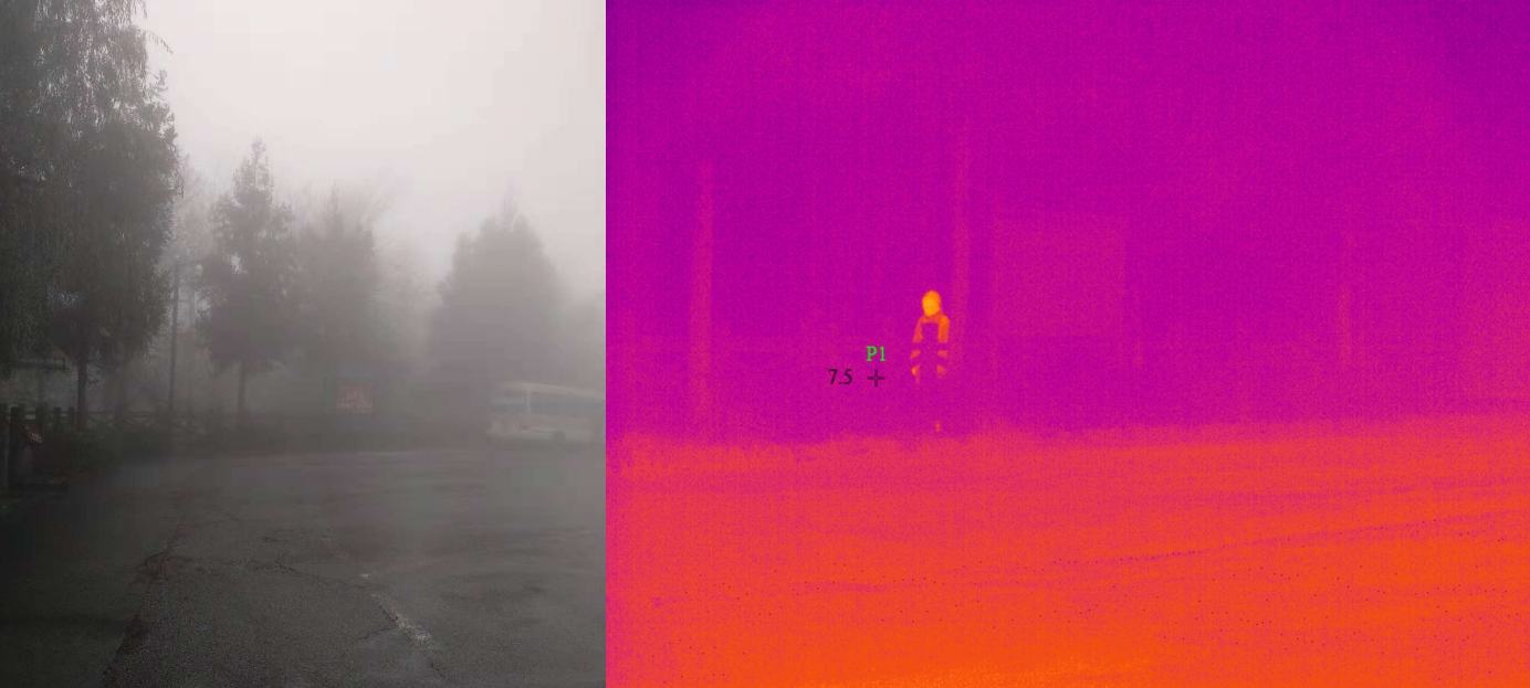 热像仪穿透大雾对比图2