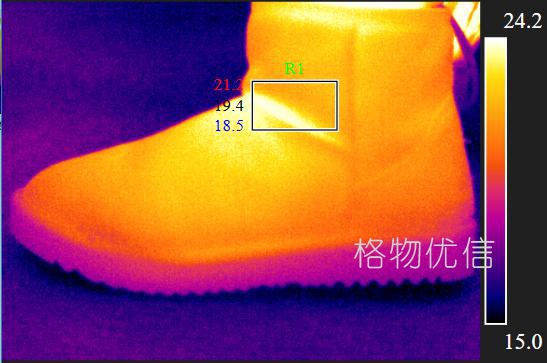 红外热像仪检测鞋子的透气性2