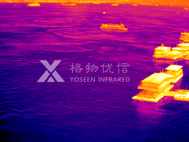 使用格物优信红外热像仪远距离拍摄的长江游轮热像图