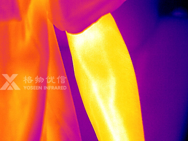 格物优信红外热像仪拍摄的人体胳膊热像图